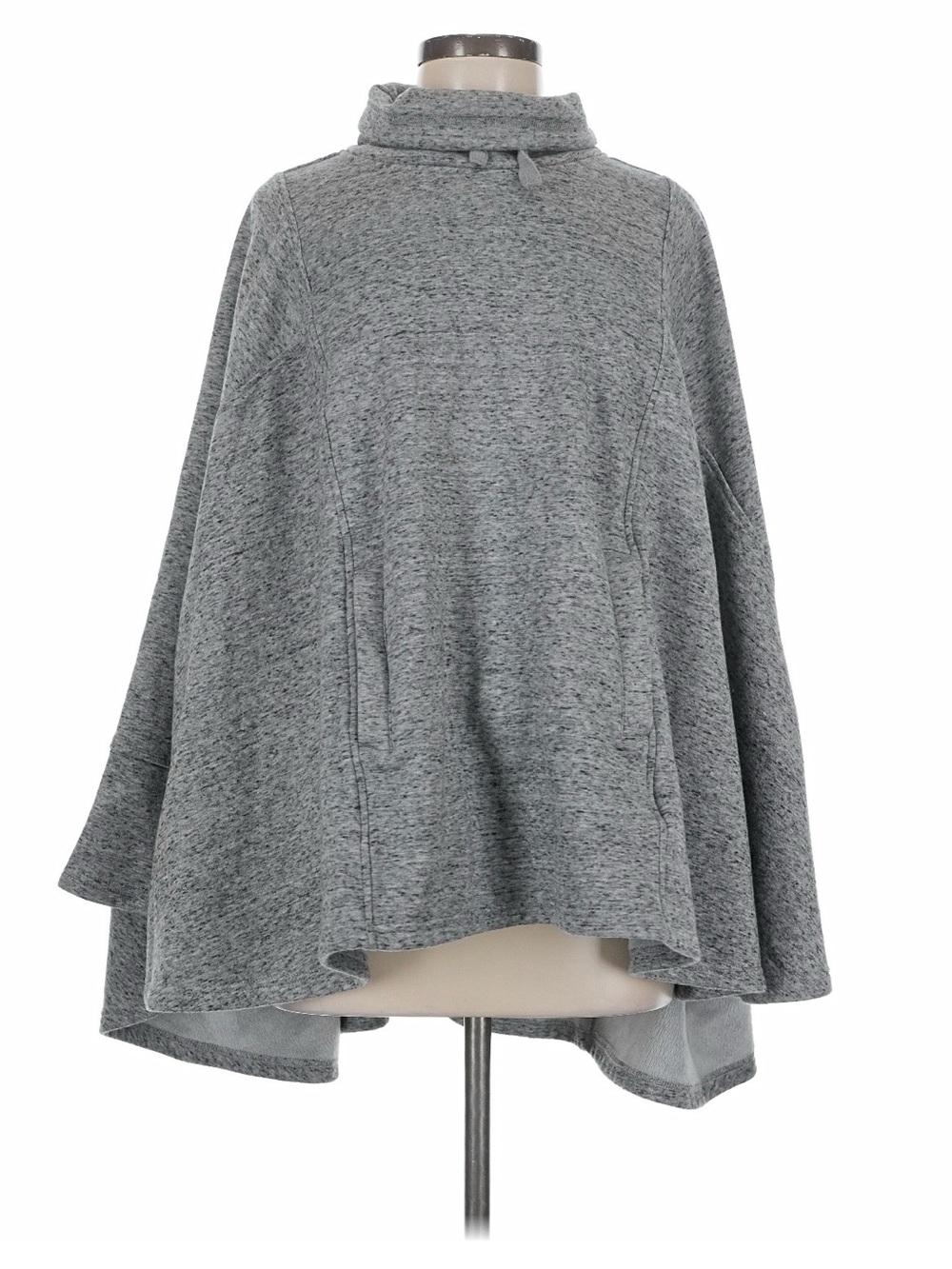 UGG Gray Cozy Funnel Neck Poncho Sweater